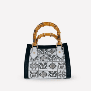 Minibolso Ammìa Busy Spottacin Negro y Bambú
