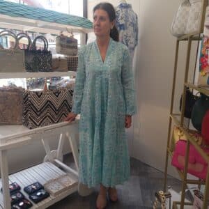Caftan de algodón y seda. Vestido de verano Vitoria unike