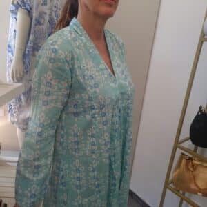 Caftan de algodón y seda. Vestido de verano Vitoria unike