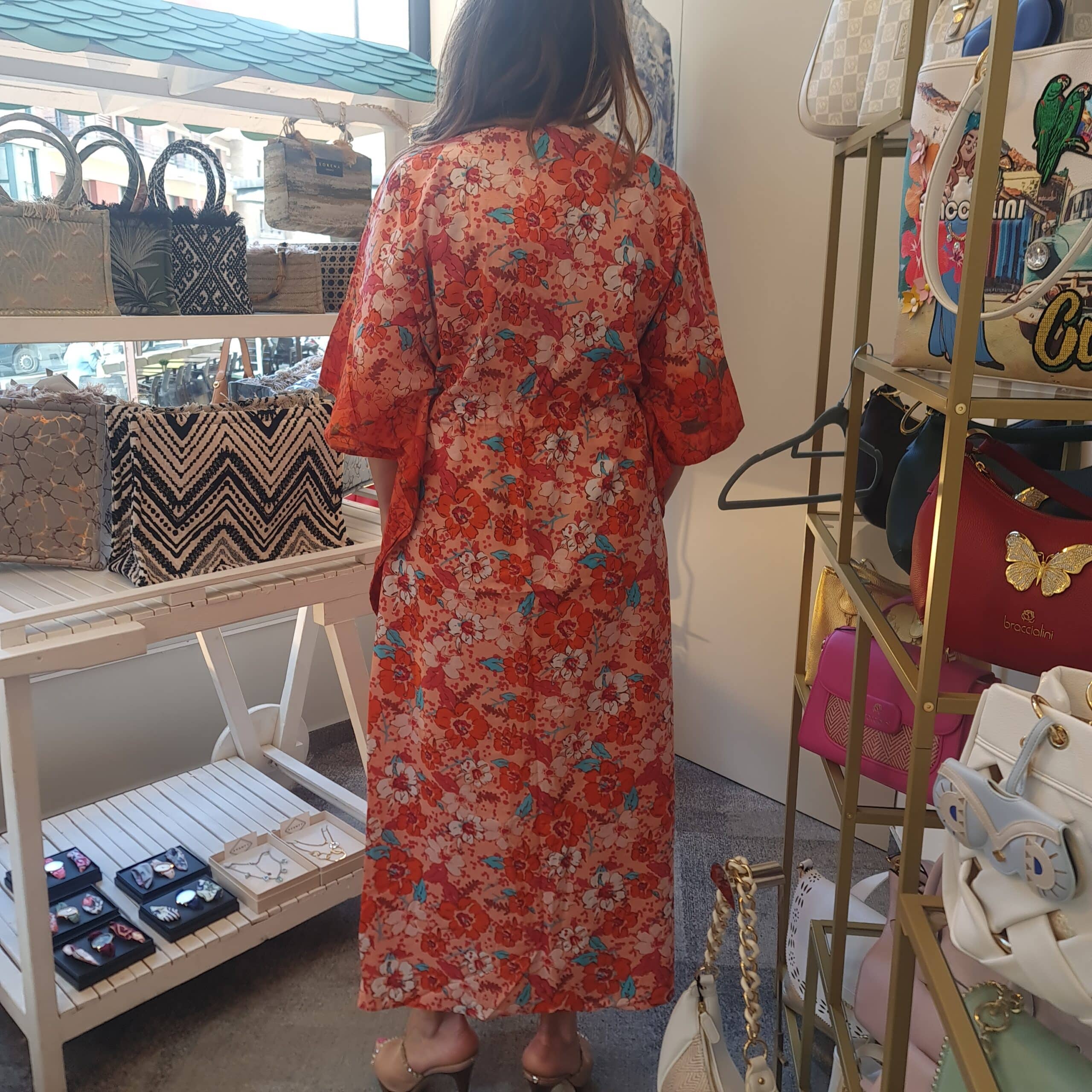 Caftan de algodón y seda. Vestido de verano pamplona unike Caftan de algodón y seda. Vestido de verano pamplona unike