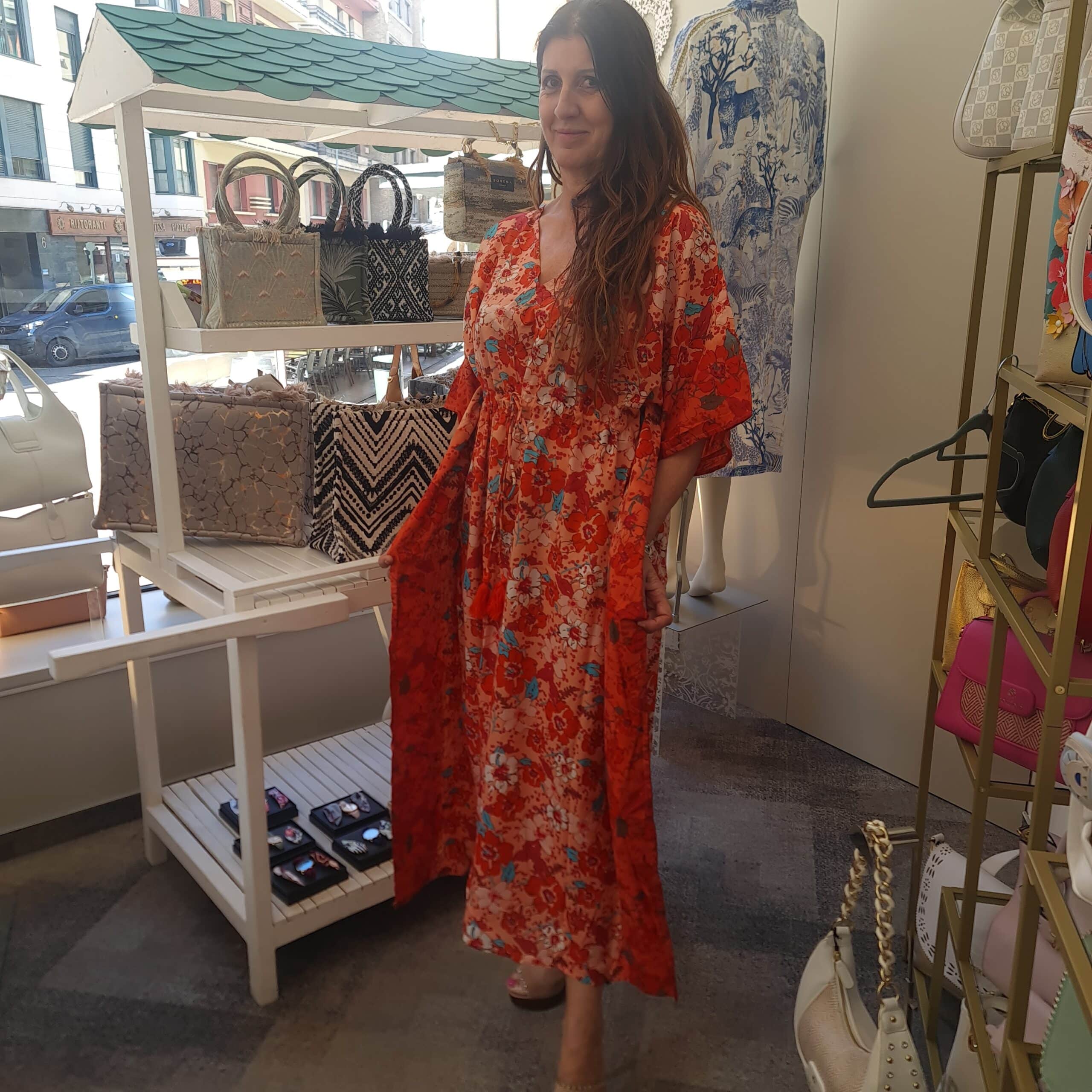 Caftan de algodón y seda. Vestido de verano pamplona unike Caftan de algodón y seda. Vestido de verano pamplona unike