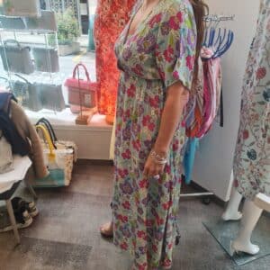 Caftan de algodón y seda. Vestido de verano pamplona unike