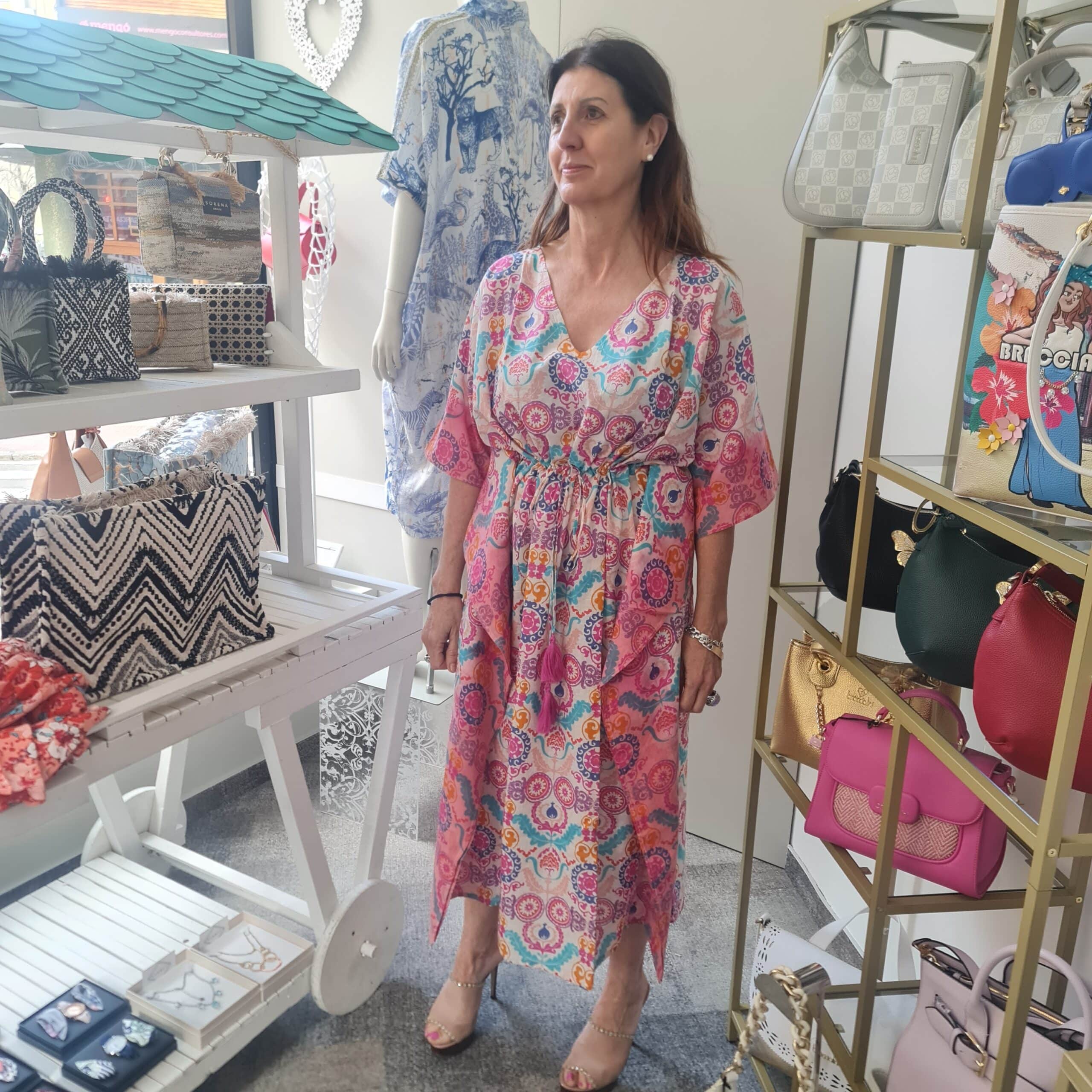 Caftan de algodón y seda. Vestido de verano pamplona unike Caftan de algodón y seda. Vestido de verano pamplona unike