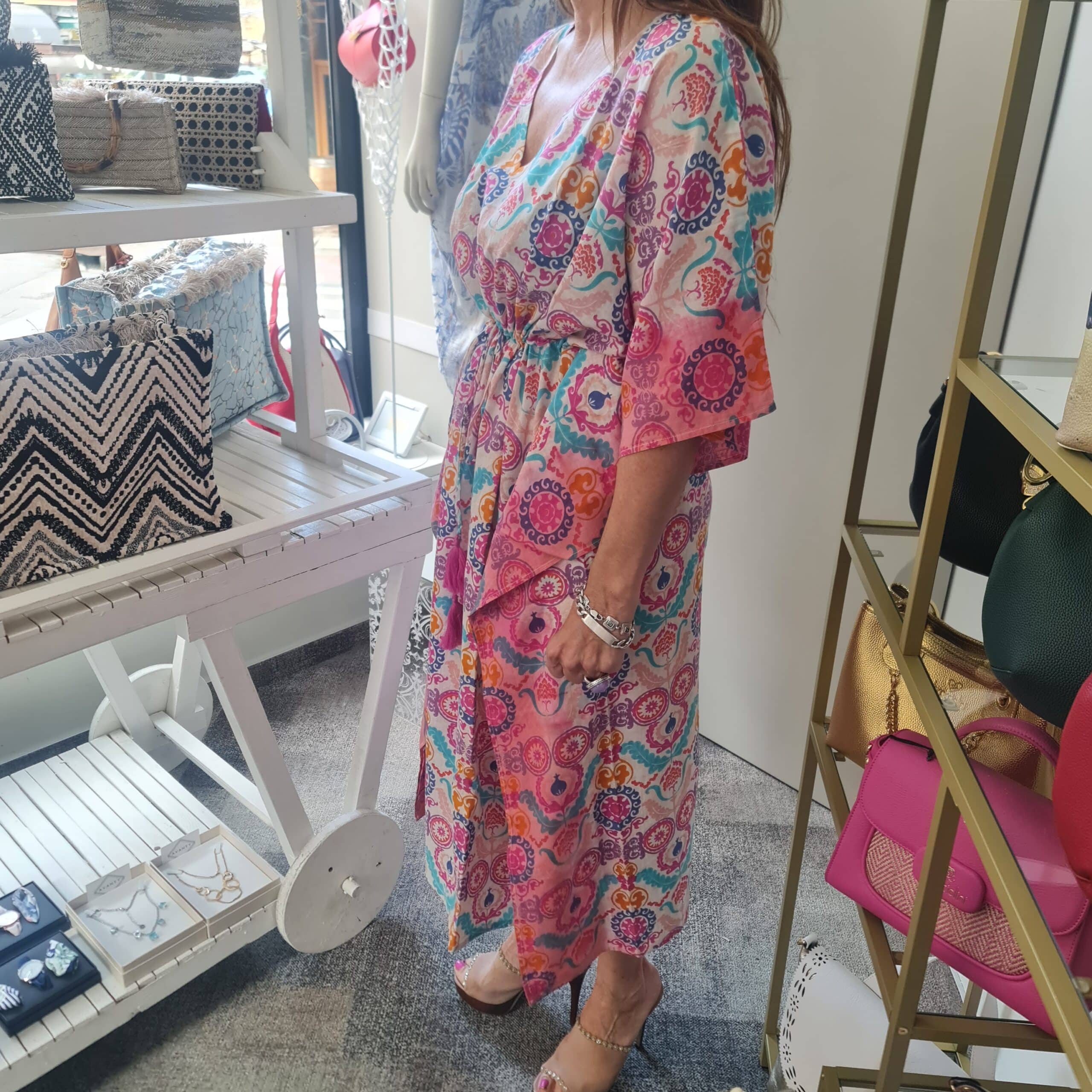 Caftan de algodón y seda. Vestido de verano pamplona unike Caftan de algodón y seda. Vestido de verano pamplona unike
