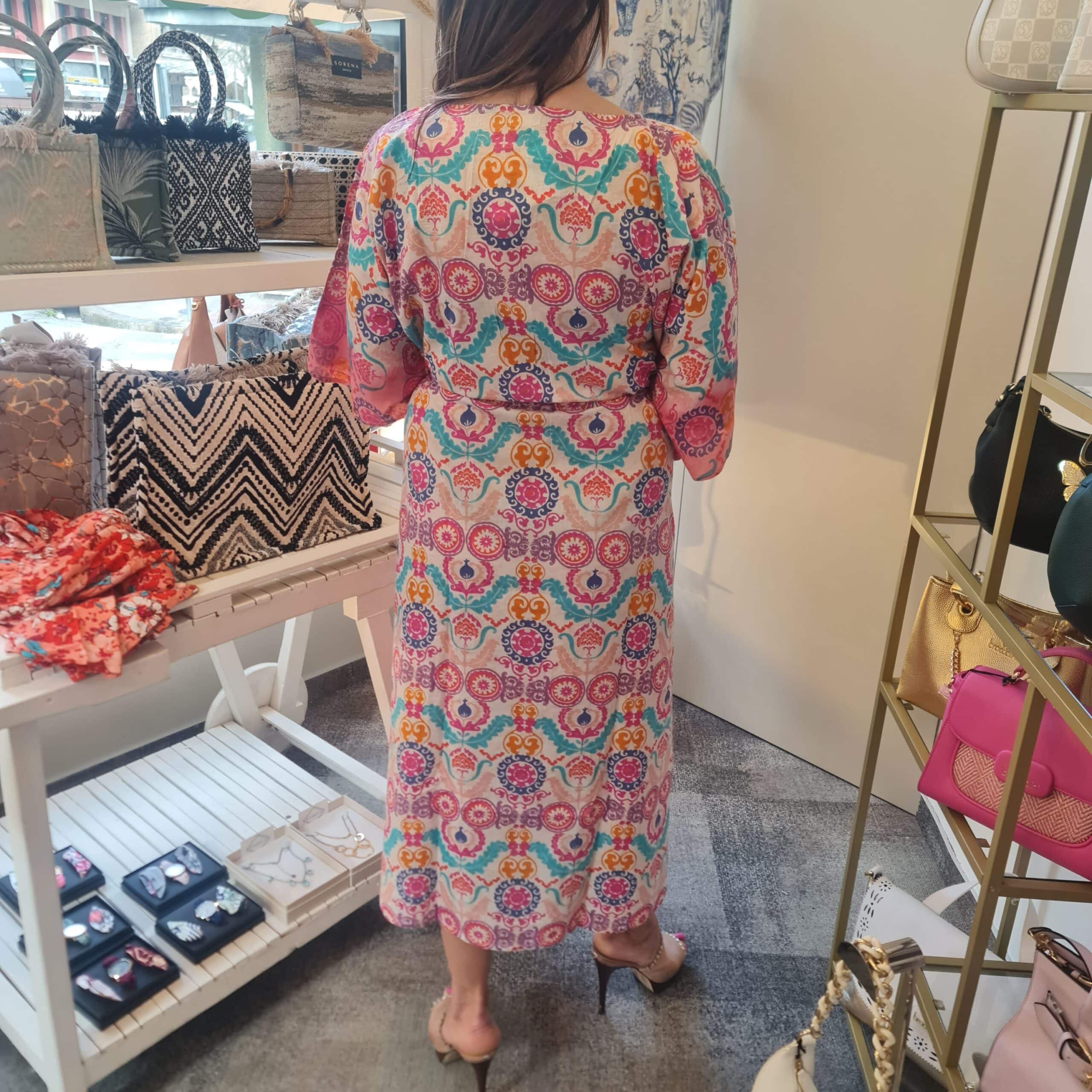 Caftan de algodón y seda. Vestido de verano pamplona unike Caftan de algodón y seda. Vestido de verano pamplona unike