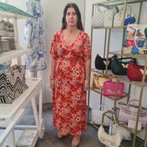 Caftan de algodón y seda. Vestido de verano pamplona unike