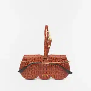 Complemento original Funda de Gafas de Cuero Vegano Any Di - Croc Cognac unike accesorio mujer vitoria
