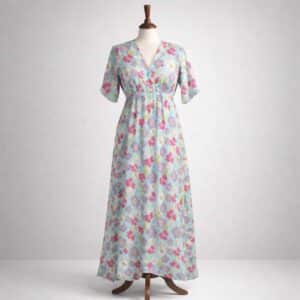 Caftan de algodón y seda. Vestido de verano pamplona unike
