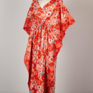 Caftan de algodón y seda. Vestido de verano pamplona unike
