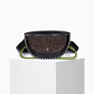 Bandolera de diseño francés craie studio en negro leo, accesorios de moda premium en Pamplona.