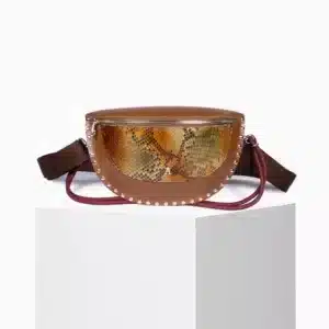 Riñonera de cuero mujer Smile Clou Python Fuego Craie Studio disponible en Unike boutique en Pamplona